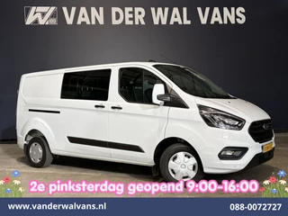 Ford Transit Custom 2.0 TDCI 131pk L2H1 Dubbele Cabine Euro6 Airco | 6-Zits | Camera | Apple Carplay | Xenon | Cruisecontrol 2540kg Trekhaak, Android Auto, Verwarmde voorruit, Parkeersensoren