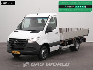 Mercedes Sprinter 516 CDI Automaat Dubbellucht 160PK Open Laadbak Navi Airco Cruise Standkachel Euro6 Pritsche Pickup Open Box Airco Cruise control