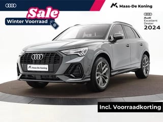 Audi Q3 S edition Competition 35 TFSI 150 pk Audi Q3 35 TFSI S edition Competition 150 PK · Lichtpakket plus ambient light · 19" LM Velgen · Afgevlakt stuurwiel