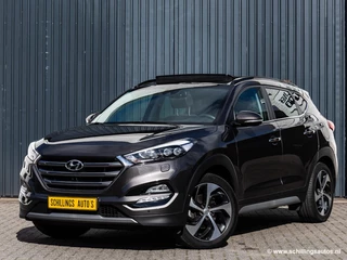 Hoofdafbeelding Hyundai Tucson Hyundai Tucson 1.6 T-GDI PREM. 4WD 170PK Automaat Navi Camera Panoramadak leer