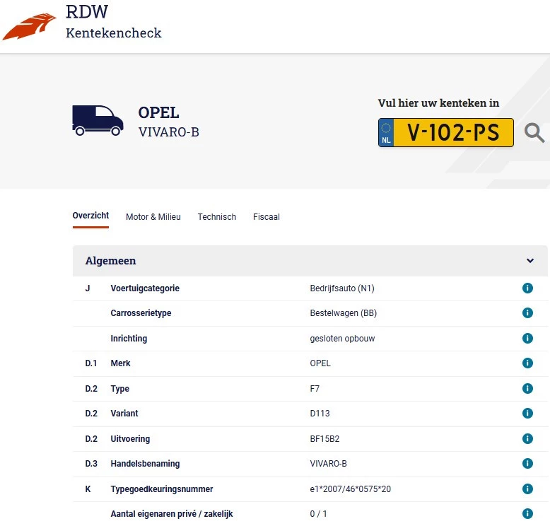 Hoofdafbeelding Opel Vivaro