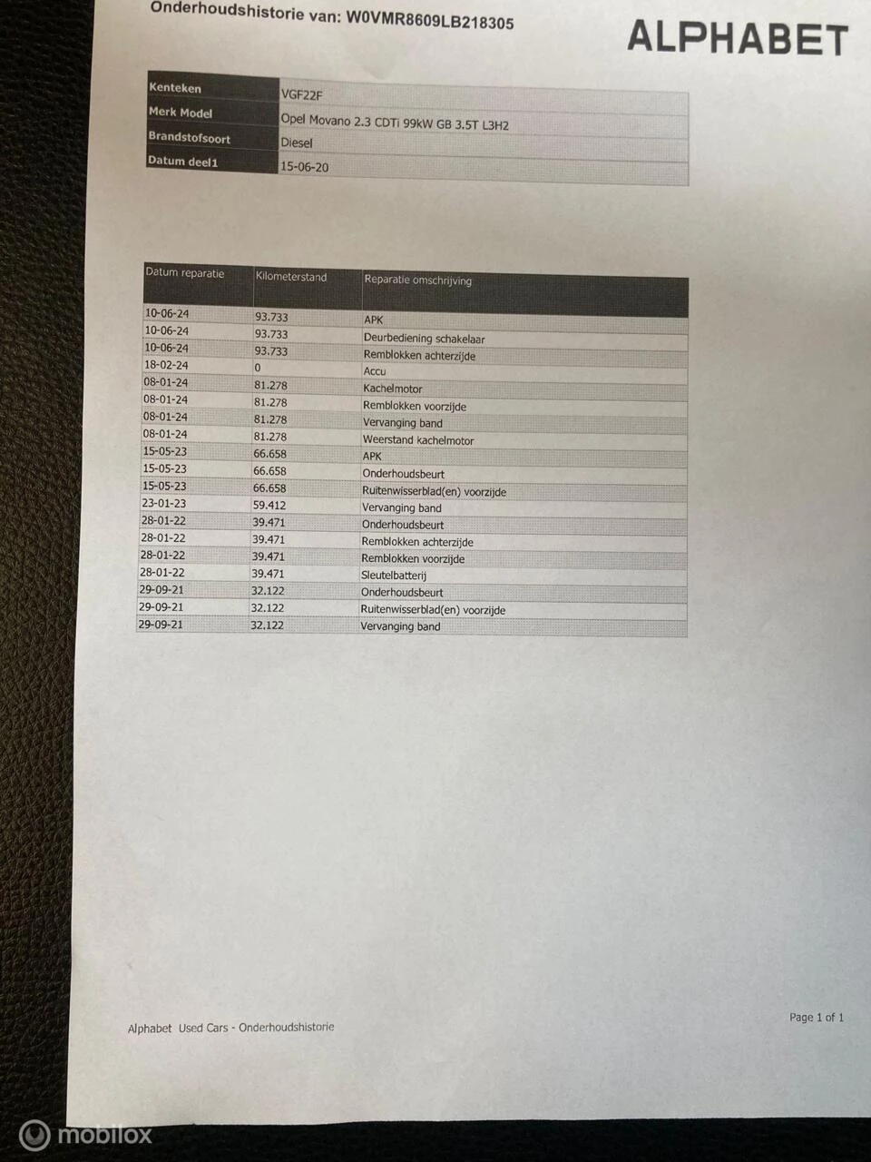 Hoofdafbeelding Opel Movano