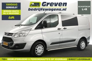 Ford Transit Custom 270 2.0 TDCI L1H1 Airco Cruise Navi PDC 3 Persoons 2xSchuifdeur Sidebars Trekhaak