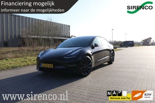 Hoofdafbeelding Tesla Model 3 Tesla Model 3 PERFORMANCE AWD 75 kWh dual motor 462pk leder panodak stoelverwarming v+a autopilot black on black de-chrome uitstraling!