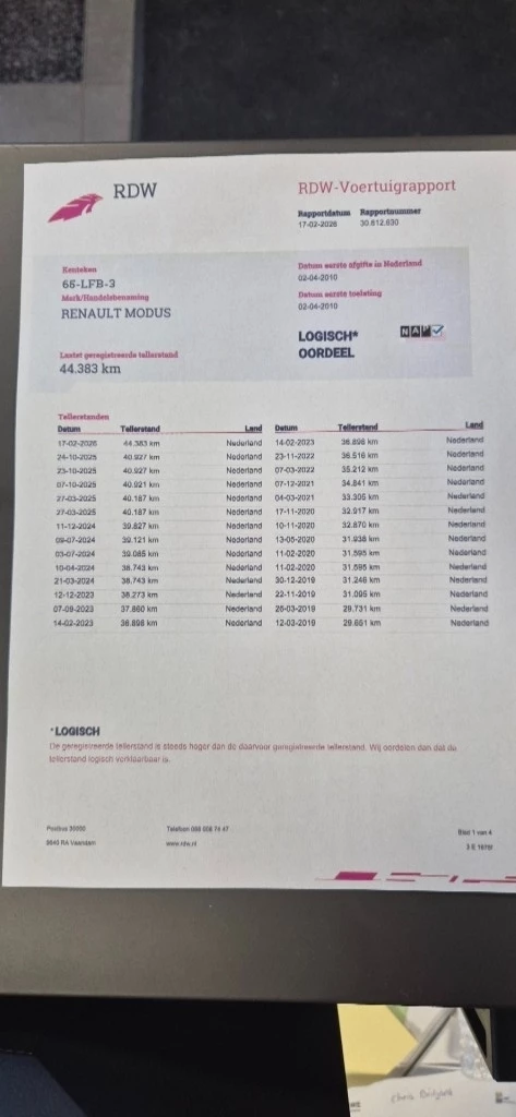 Hoofdafbeelding Renault Modus