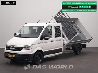 MAN TGE 3.180 Driezijdige Kipper Automaat Dubbel Cabine 2025 Facelift 180PK Trekhaak LED Navi ACC Airco Cruise Euro6 Kipper Tippe Benne Kieper DC Doka Mixto 3m3 Airco Trekhaak