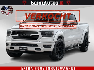 Dodge Ram Pick-Up V8 5.7 402PK | LARAMIE SPORT | Krachtige Hemi | Panorama Dak | 12' Scherm | LPG | Comfortabele Dubbele Cabine met Royale 5 Zitplaatsen | NIEUW EN BPM vrij | Nu Leverbaar uit Voorraad | Nr 2528 - 1276 |