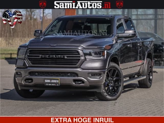 Dodge Ram Pick-Up SPORT | 5.7 V8 4X4 | 22 ICH WHEELS | 12 INCH MULTIMEDIA | MEMORY SEAT | BED STEP | 3500KG | GRANITE CRYSTAL | PRINS LPG | CRUISE | FULL LED | ALARM K3 | UITLAAT KLEP SYSTEEM ALS NIEUW!