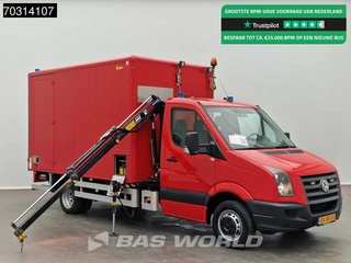 Volkswagen Crafter 136pk Hiab 013 T-2 Kraan D'Hollandia Laadklep Zijdeur Dubbellucht Bakwagen Navi Airco Cruise Camera Kran Kraanwagen Meubelbak Koffer Airco Cruise control