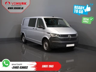 Volkswagen Transporter T6.1 2.0 TDI 150 pk DSG Aut. L2 DC BPM VRIJ! Dubbel Cabine 6 Pers./ Lage KM!/ Adapt.Cruise/ 270Gr. Deuren/ Navi/ Carplay/ Trekhaak