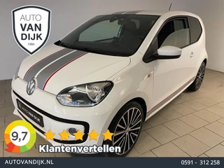 Volkswagen Up! 1.0 High Up! 75PK AIRCO NAVI CRUISE LEER POLYGON VELG FENDER AUTO STOELVERW PDC STRIPING FENDER PRV GLAS NIEUWSTAAT