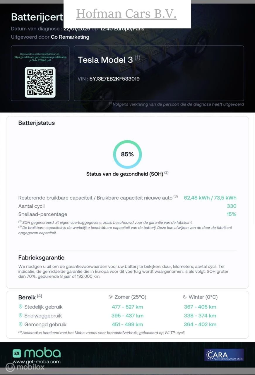 Hoofdafbeelding Tesla Model 3