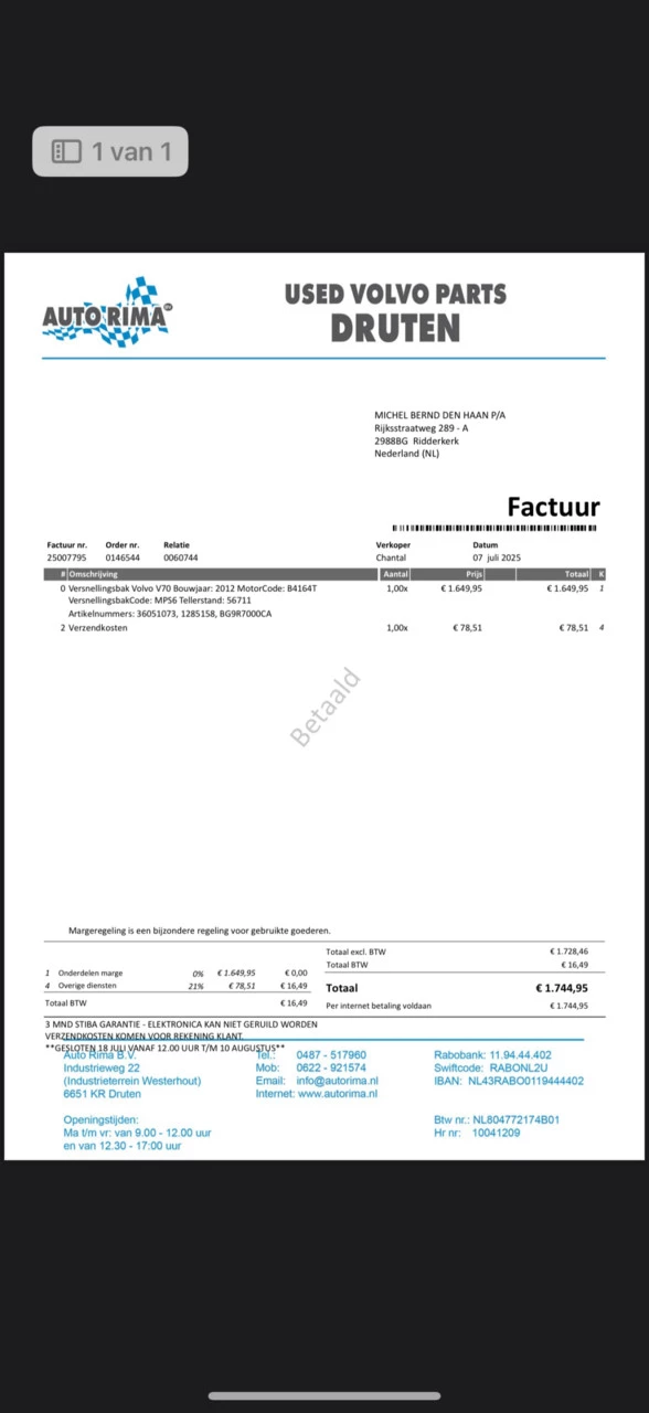 Hoofdafbeelding Volvo V70