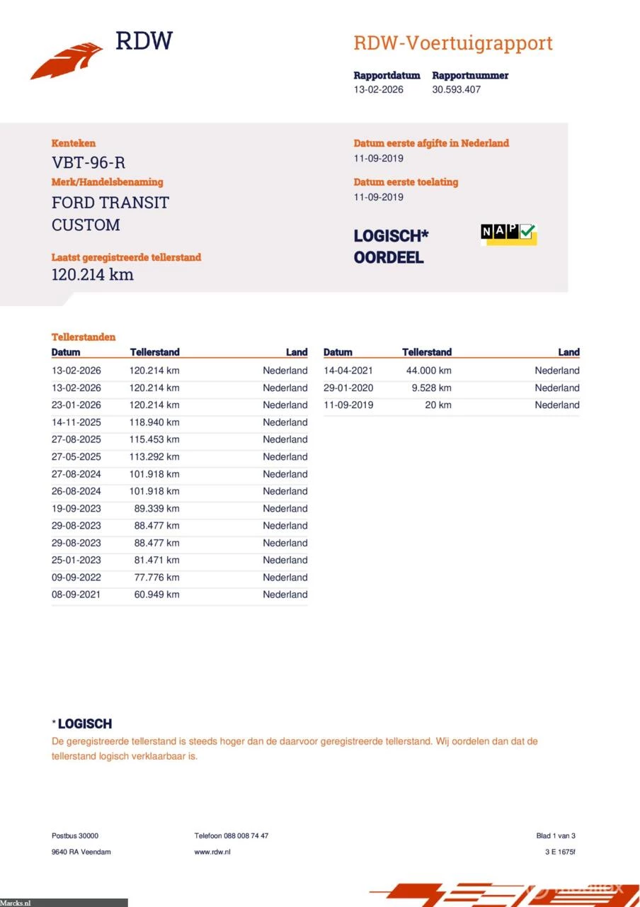 Hoofdafbeelding Ford Transit Custom