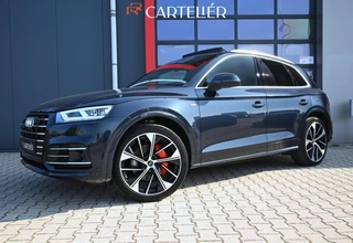 Audi Q5 55 TFSI e S-Line Quattro Competition 367PK | Luchtvering | Pano | 360 | ACC | Head-Up | B&O | Alcantara | Stoelmassage | Stoelverwarming voor & achter | Keyless | Trekhaak | 21'' | Ambient+ | Memory | Matrix Led | Afgevlakt Stuur