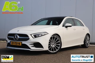Mercedes-Benz A-klasse 200 AMG Pakket Panoramadak 19 inch Navigatie Clima Cruise Half Leder Full LED Stoelverwarming