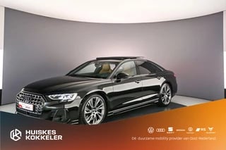 Audi A8 60 TFSI e quattro | Pano | Head Up | Carbon | Massage/Ventilatie | B&O | 4-wielbesturing | Servo | Trekhaak | 360cam | S-Stoelen | Alcantaradak |