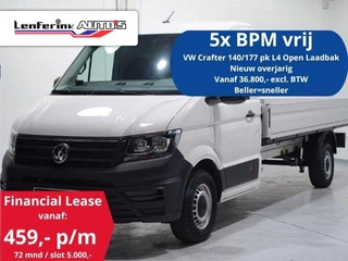 Hoofdafbeelding Volkswagen Crafter Volkswagen Crafter 2.0 TDI 140 pk L4 Pick Up / Open Laadbak Airco Cruise Control, 3-Zits, LxBxH 430x203x40 cm