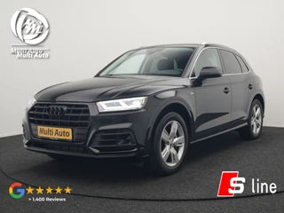 Audi Q5 50 TFSI e quattro S Line Plug In Hybrid 299pk Dealer O.H PHEV | Luchtvering | Trekhaak Af Fabriek | Adaptive Cruise | Camera | Virtual | Apple Carplay | Alcantara Sportstoelen Verwarmd | Keyless | Navigatie | DAB |
