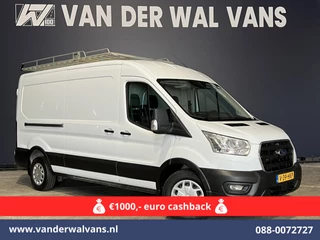Ford Transit 2.0 TDCI 131pk L3H2 Euro6 # Airco | 2800kg Trekhaak | Imperiaal | LED | Trap | Cruisecontrol Parkeersensoren, Bijrijdersbank