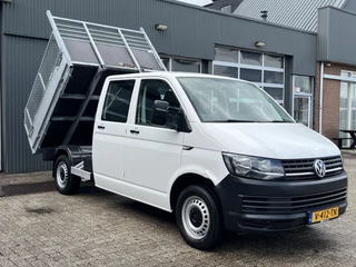 Volkswagen Transporter 2.0 TDI L2H1 DC Kipper Airco trekhaak 2200kg Trekgewicht 1e eigenaar Dealer onderhouden Telefoonverbinding Kieper P-up Open laadbak Hoge schotten 6-Persoons Euro 6 Bpm vrij!!