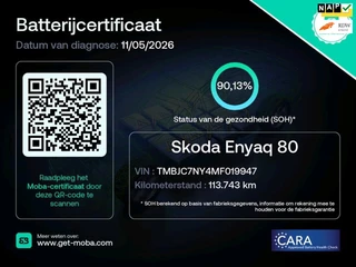 Skoda Enyaq iV 80 SOH 90% LEER Trekhaak 1e Eig NL-Auto Rijklaarprijs!