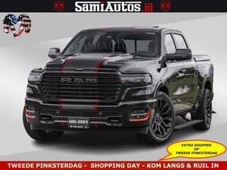 Dodge Ram Pick-Up NIGHT PREMIUM | 426PK | STRIPING | LUCHTVERING | HUD | PANO | 360 CAM | Full Option | LIMITED WHEELS | De Meest Luxe in zijn Klasse | Comfortabele Dubbele Cabine met Royale 5 Zitplaatsen | EERSTE EIGENAAR | SMOKE PACK | BOM VOL |