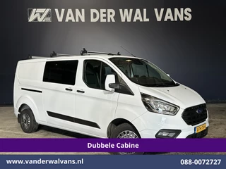 Ford Transit Custom 2.0 TDCI 130pk L2H1 Dubbele Cabine Euro6 Airco | 6-Zits | Camera | LED | Cruisecontrol | 2800kg Trekhaak Android Auto, Verwarmde voorruit, Stoelverwarming, Parkeersensoren, Dakdragers