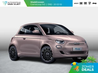 Fiat 500e 3+1 La Prima 42 kWh | 17% Bijtelling | Clima | Cruise | Leder | 17" | Priv Glass | Winter Pack | JBL Sound | BSM | Apple Carplay