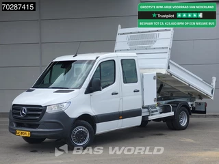 Mercedes Sprinter 514 CDI Kipper met Kist Dubbel Cabine Dubbellucht 3,5t Trekhaak Airco Cruise MBUX CarPlay Euro6 Tipper Benne Kieper 2m3 Airco Trekhaak Cruise control