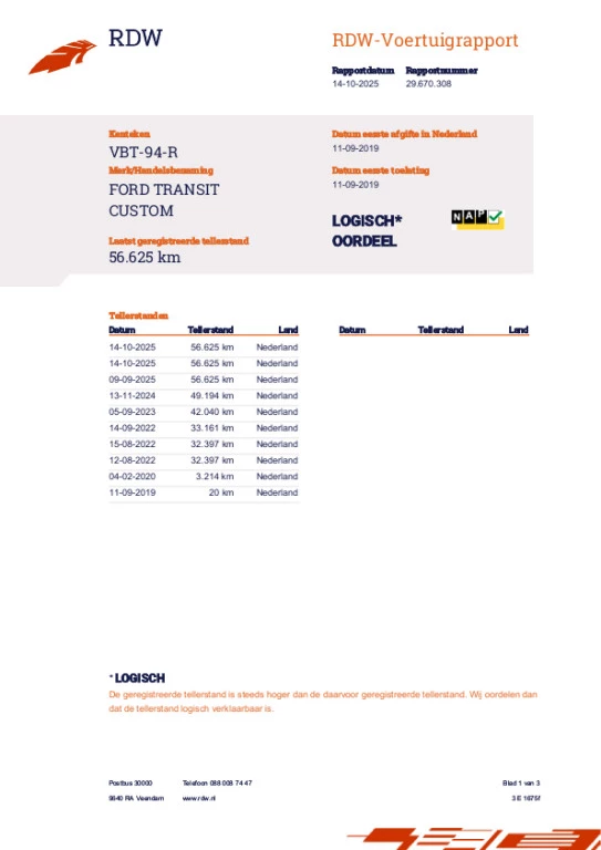 Hoofdafbeelding Ford Transit Custom