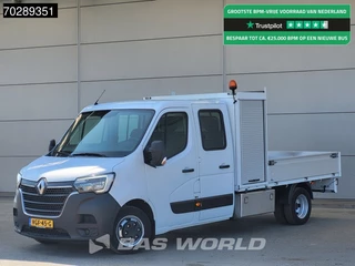 Renault Master 145PK Open Laadbak Dubbellucht 3,5t Trekhaak DC Dubbel Cabine Airco Cruise Euro6 Pritsche Pickup Open Box Airco Trekhaak Cruise control