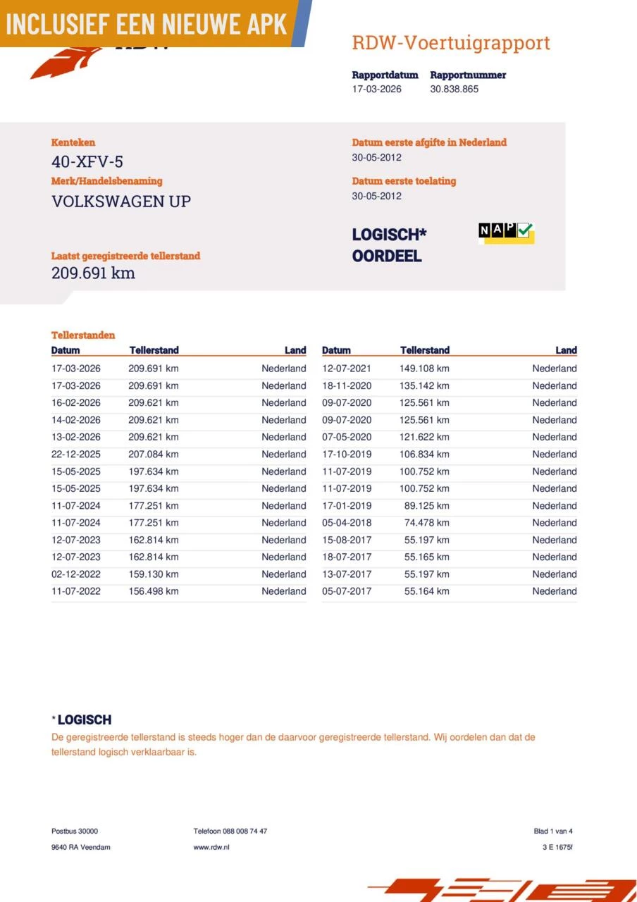 Hoofdafbeelding Volkswagen up!