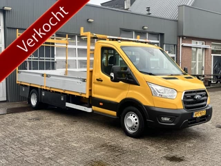 Ford Transit 350 2.0 TDCI L5 RWD 170pk Openlaadbak Pick-up Automaat Airco Trekhaak 2991kg Actiebord laadbak 440 cm lange laadbak Bluetooth telefoon voorbereiding. Euro 6 open laadbak P-up Bakwagen