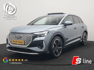 Audi Q4 e-tron 50 quattro 2x S Line 77 kWh 299pk | Trekhaak Af Fabriek | Panodak | Adaptive Cruise | Head Up | Sonos Audio | Camera | Lederen Sportstoelen Memory & Verwarmd | Virtual | Navigatie | Keyless | 21"L.M |