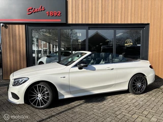 Mercedes-Benz C-klasse Cabrio AMG 43 4MATIC 367Pk Aut-9 | Zwart-leder | Stoelverw./koeling | Sportuitlaat | parelmoer wit metallic | DEALER-STAAT