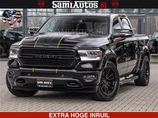 Dodge Ram 1500 HULK | 5.7 V8 | STRIPING | LUCHT VERING | LARAMIE SPORT BLACK ON BLACK | MEGA DIK | CREW CAB DUBBELE CABINE | 5 PERSOONS | DC | DIKKE WILEN | WIDE BODY |