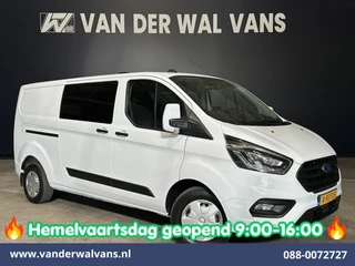 Ford Transit Custom 2.0 TDCI 131pk L2H1 Dubbele Cabine Euro6 Airco | 5-Zits | Xenon | Navigatie | Cruisecontrol | LED | 2800kg Trekhaak Stoelverwarming, Parkeersensoren, Achterklep