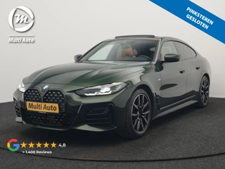 BMW 4 Serie Gran Coupé 430i M Sport 245pk Dealer O.H Sanremo Green | Panodak | Lederen Competition Stoelen Memory & Verwarmd | Adaptive Onderstel | 360 Camera | Harman & Kardon | 19" L.M | Carbon | Apple Carplay | Navigatie | Blis | Virtual | DAB |