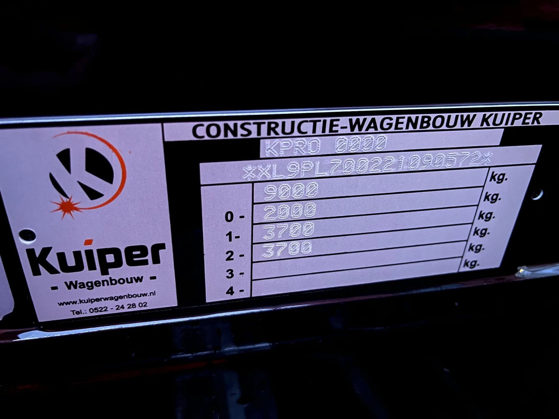 Hoofdafbeelding Kuiper BE oplegger 9T