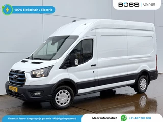 Ford E-Transit 390 184PK 390 Elektrisch 75kWh 334km WLTP BEV Snelladen L2H2 Climate Control Carplay Camera Stoelverwarming Parkeersensoren voor achter Laadkabel