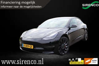Tesla Model 3 Performance AWD 75 kWh | facelift | warmtepomp | 462 pk | soh 90% | black on black | elektrische achterklep |