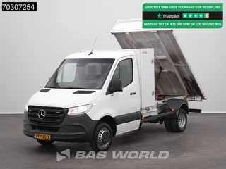 Hoofdafbeelding Mercedes-Benz Sprinter Mercedes Sprinter 515 CDI Kipper met Kist Dubbellucht 3,5t Trekhaak Airco Cruise Camera APK 11-2026 Euro6 Tipper Benne Kieper Airco Trekhaak Cruise control